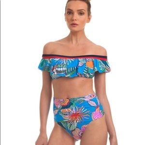 Trina Turk NWT ruffle bandeau bikini top & bottom